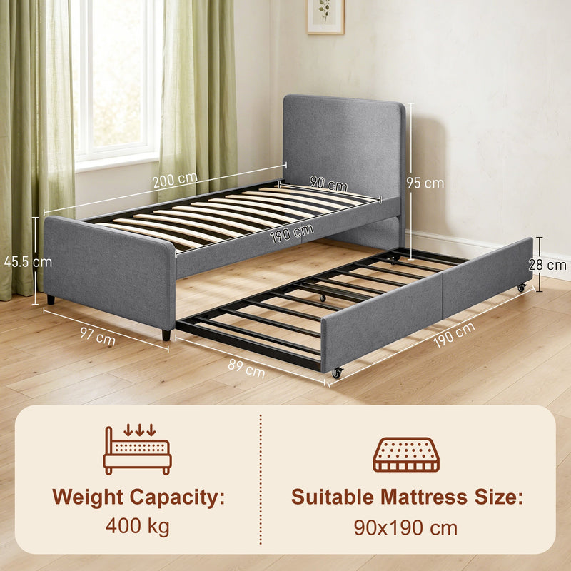 Pull-out guest bed frame - Dark Grey