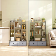 12 Shelf Storage Unit With Drawers For Home Office Or Bedroom Organisation Graphite AOSOM
