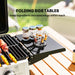 2 Burner Portable Gas BBQ Grill with Folding Side Tables and Thermometer by Outsunny