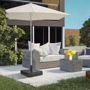 40kg Black Square Parasol Base With Wood Effect Ideal For Garden Or Patio Umbrellas