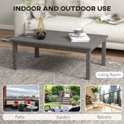 Brown Aluminium Rectangular Outdoor Coffee Table 100cm x 60cm Weather Resistant For Garden Use