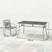 Light Grey 5 Piece Rattan Garden Dining Set with Cushions and Stackable Chairs by Outsunny