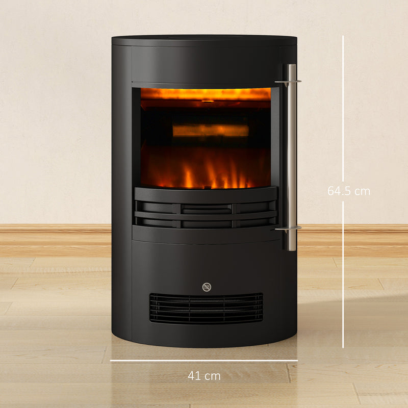 Freestanding Electric Fireplace with Realistic Flame Effect for Instant Living Room Warmth Black