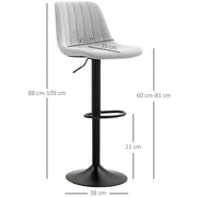 Set of Two Grey Chenille Feel Tub Bat Stools Stylish and Comfortable by HOMCOM