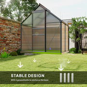 Walk-In Polycarbonate Greenhouse 192 x 131cm Weather Resistant Garden Grow House by Outsunny