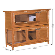 Large Wooden Guinea Pig Hutch With Antifungal Fir Boards For Outdoor Use, Yellow AOSOM