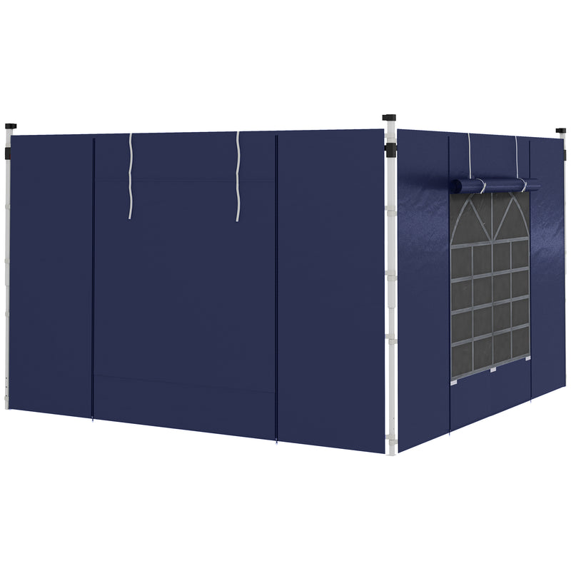 Set of Two Blue Replacement Gazebo Side Walls 195 x 295cm by Outsunny