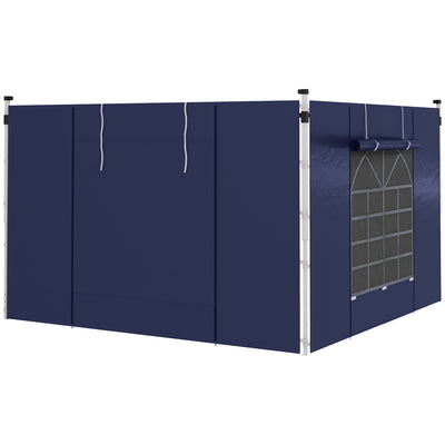 Set of Two Blue Replacement Gazebo Side Walls 195 x 295cm by Outsunny