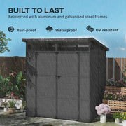 6 x 6ft Outdoor Plastic Garden Shed with Windows and Ventilation by Outsunny
