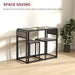 Grey Dining Table and 2 Chairs Space-Saving Steel Frame by HOMCOM
