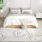 Machine Washable Swirl Pattern Area Rug for Living Room or Bedroom 230 x 160 cm, Cream White
