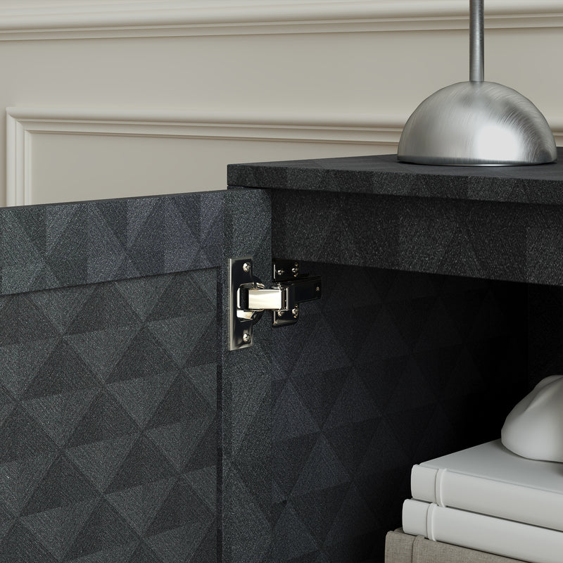 Black Modern Sideboard with Adjustable Shelf and 2 Doors for Living Room Storage by Homcom