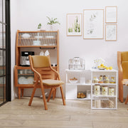 L Shaped Corner Desk with Rotating Shelves for Small Home Office Spaces White AOSOM