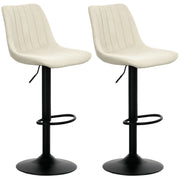 Set of Two Beige Chenille Feel Tub Stools Stylish and Comfortable by HOMCOM