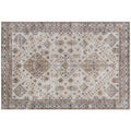 Washable Vintage Area Rug Non Slip Flannel Carpet for Living Room and Bedroom Beige