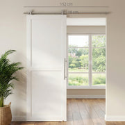 Sliding Door Hardware Kit for Quiet Wooden Doors Indoor or Outdoor Use Silver Tone AOSOM