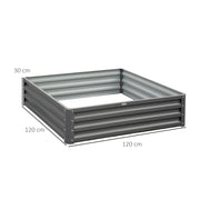 Light Grey 432L Raised Steel Garden Bed Box For Growing Vegetables Flowers Herbs
