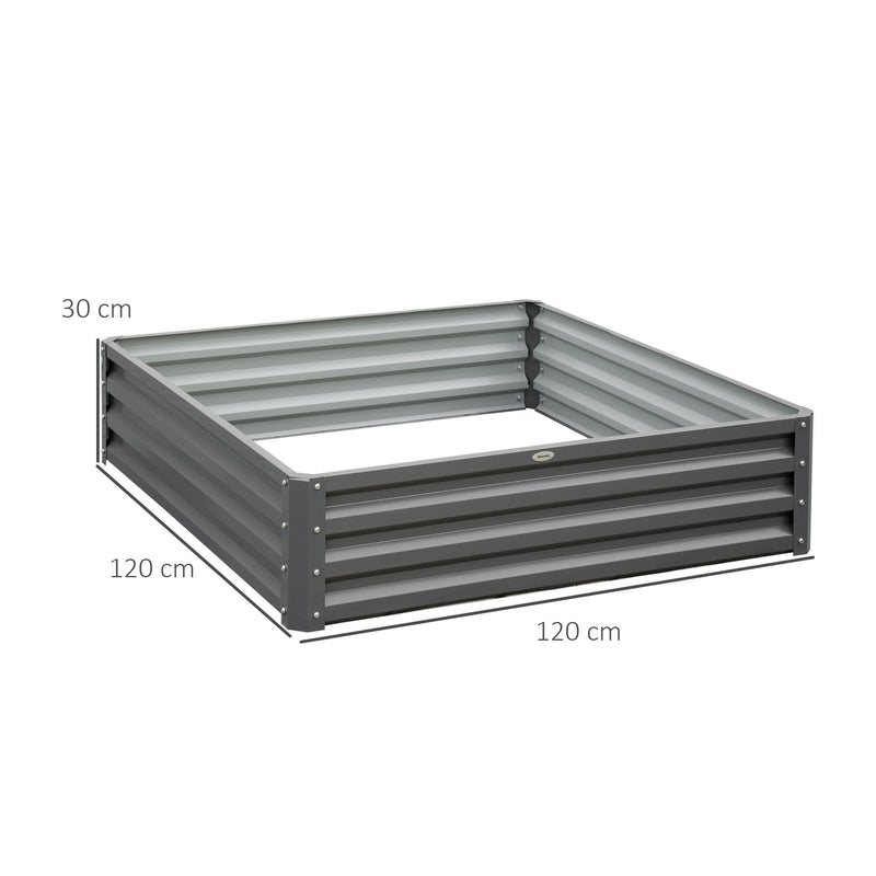 Light Grey 432L Raised Steel Garden Bed Box For Growing Vegetables Flowers Herbs