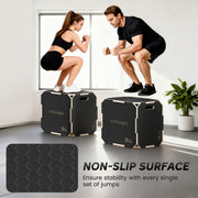 Wooden Plyo Jump Box Non Slip Surface For Home Fitness And Cardio Workouts Natural AOSOM