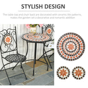 Three Piece Mosaic Bistro Table and Chair Set Multicoloured by Outsunny