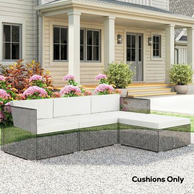 Garden Cushion Set for Comfortable Outdoor Seating with Easy Care Cream Outsunny