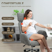 Ergonomic Office Chair with Adjustable Headrest and Boucle Fabric for Home Working Charcoal Grey AOSOM