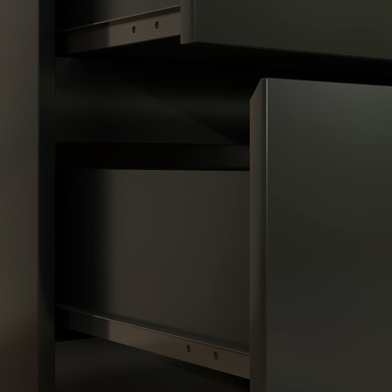 Black 3 Drawer Chest of Drawers Bedroom Storage Unit by HOMCOM