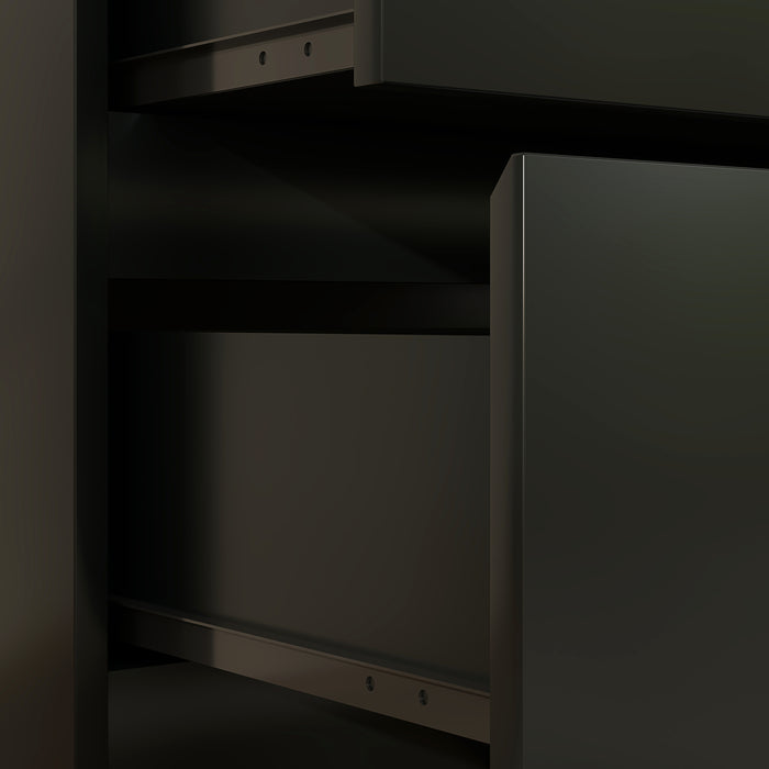 Black 3 Drawer Chest of Drawers Bedroom Storage Unit by HOMCOM