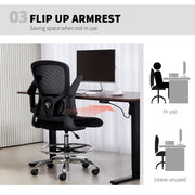 Ergonomic Draughtsman Chair With Adjustable Lumbar Support Ideal For Office Use Black