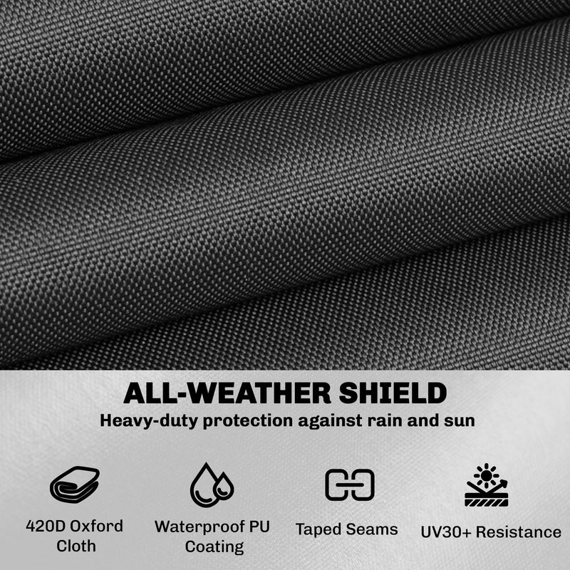 Garden Furniture Cover Waterproof UV Protection for Square Tables and Chairs Black
