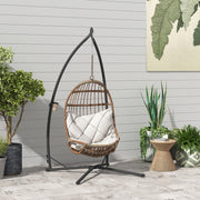 Black Steel Hammock Chair Stand X Shape Base Heavy Duty 150kg Capacity by Outsunny