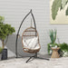 Black Steel Hammock Chair Stand X Shape Base Heavy Duty 150kg Capacity by Outsunny