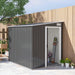 7x5ft Galvanised Metal Garden Storage Shed With Sliding Door Dark Grey by Outsunny