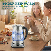 Electric Kettle With Rapid Boil and Keep Warm for Quick Tea and Coffee Silver Tone Homcom