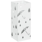 Steel Umbrella Stand for Hallway Storage Holds Up to 6 Umbrellas, White