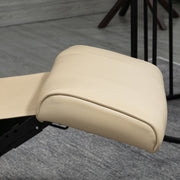 Reclining Faux Leather Armchair with Footrest for Home Comfort and Relaxation Cream