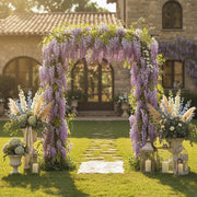 Garden Arch for Climbing Plants with Rust Resistant Steel Frame for Outdoor Decoration Black Outsunny