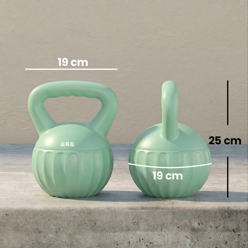 Kettlebell for Safe Home Strength Training with Stable Base and Anti Slip Grip 8 kg Green