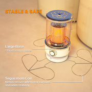 Freestanding 2000W Electric Patio Heater with Tip Over Protection for Outdoor Use, White