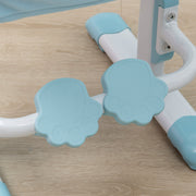 Kids Study Desk and Chair Set with Storage Shelves and Washable Cover for Ages 3 to 12, Blue