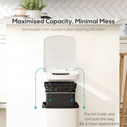 12L Touchless Kitchen Bin with Motion Sensor and Fingerprint Resistant Steel White AOSOM