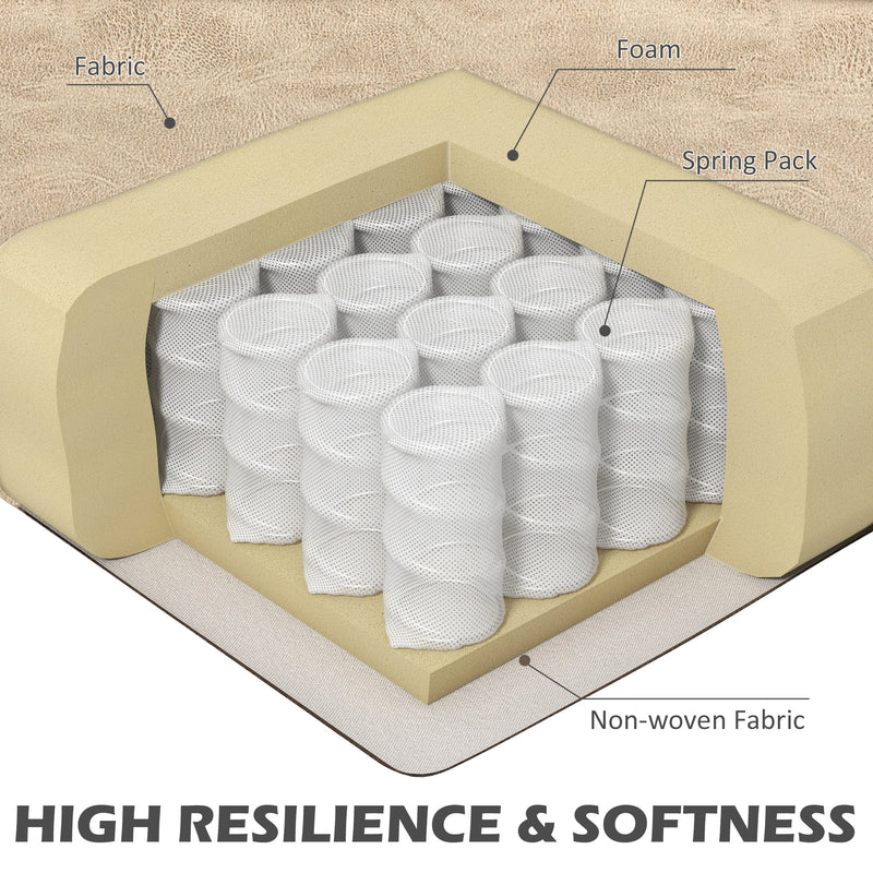 Chesterfield Style Reclining Armchair With Padded Seat For Living Room Comfort Beige