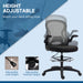 Adjustable Mesh Standing Desk Chair with Flip-up Armrests and Lumbar Support Dark Grey by Vinsetto