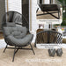 Charcoal Grey Oversized Rattan Egg Chair With Thick Cushion and Steel Frame by Outsunny