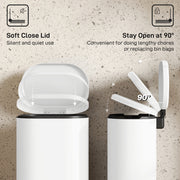 Cream 30L Curved Kitchen Bin with Soft Close Lid Ideal for Modern Homes