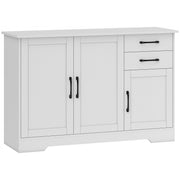 Sideboard with Drawers and Cabinets for Organised Dining or Living Room Storage White AOSOM