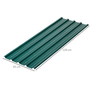 Green Galvanised Metal Roofing Sheets Pack of 24 for Greenhouse Shed Garage 129 x 45cm by Outsunny