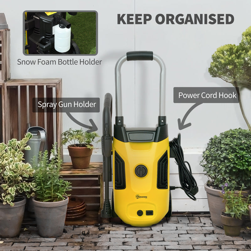 1800W High Pressure Washer 150 Bar with Adjustable Nozzle and 6M Hose for Patio and Car by Outsunny AOSOM