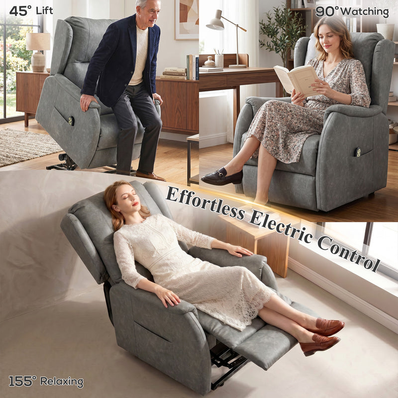 Electric Recliner Armchair with Power Lift for Easy Standing and Adjustable Support