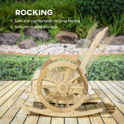 Natural Wooden Adirondack Rocking Chair Set of 2 for Garden Patio or Porch Lounging Comfort